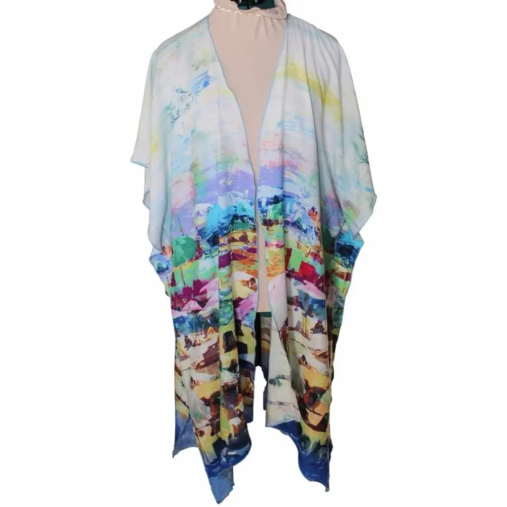 Jams World Kimono Duster | Made in Hawaii | Abstract Art Print | One Size - Picture 1 of 5
